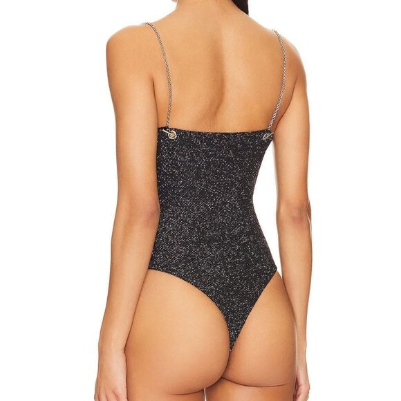 Sav Chain Strap Bodysuit in Gunmetal Silver superdown 📦 - Picture 4 of 8